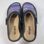 Alegria Leather Clogs 40 US 9-9.5 Multicolor Zig Zag Slip-On Comfort Mules Photo 4