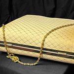 Joymax Vintage Gold Jewel Embellished with Rhinestone Kiss Clasp Purse Hand Bag Photo 3