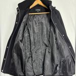 Apt. 9  Wool Coat Womens L Hooded Black Belt Zipper/Snap Closure Office Industrial Photo 5