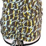 INC Small Top Geometric Surplice V-Neck Cap Sleeve Ruched Stretch Multi Photo 3