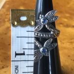 Natural Blue Sapphire Sterling Silver Dragonfly Ring Size 5 Photo 4