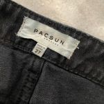 PacSun  Black Cotton Denim Distressed Mini Skirt Zip Front 5 Pocket Size 27” Photo 7