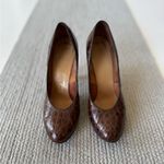 Vintage Troylings 40s/50s Dk Brown Alligator Leather Pumps Heels Dress Shoes 5 Photo 11