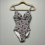 Boden One Piece Swimsuit Paisley Capri Cup Size 32B NWT White Photo 1