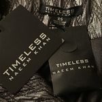 Timeless Naeem‎ Khan Metallic Jacket Crinkle Shiny NWT XS Black Silver NK4249 Photo 9