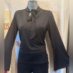 Apt. 9  Women’s Elegant Bow Tie Mock Neck Bell Long Sleeve Blouse size M Photo 2