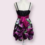 Iz Byer NEW Iz Beyer Y2K Floral Bubble Dress Juniors Size 11 Prom Party HoCo Retro Black Photo 2