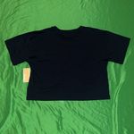 Michael Kors NWT MICHAEL by Cropped Navy Blue Logo T-Shirt size Medium Photo 1