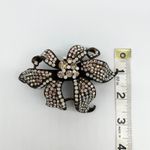 JANUS Hair Clip Vintage Rhinestone Bronze Crystal Flower Claw Clip Rhinestone Brown Photo 3