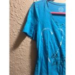 Life is Good  Blue T-Shirt Woman’s Size Medium-Flaw Small Hole On Back Photo 1