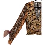 Free People  Wild & Free Boho V Neck Long Sleeve Cropped Blouse Top Size Large‎ Photo 9