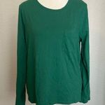 J.Crew Essentials Long Sleeve Pocket TShirt Green Size Medium Photo 0