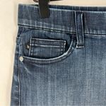 Judy Blue Jegging Dolphin Hem Shorts Stretch Dark Wash Denim Frayed Cutoff L Photo 3