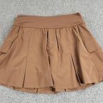 Offline by Aerie Skort Womens S Tan Brown Pleated Activewear Cargo Pockets NEW Photo 0