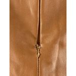 Michelle Mason Faux Vegan Leather Brown Zip Back Mini Pencil Wrap Skirt Size 4 Photo 2