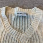 Sharagano  Paris Cream V-Neck Sweater with Fringe Small Photo 3