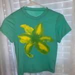 Flower Baby Tee Shein Green Photo 1