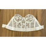 Victoria's Secret 34C Corset Bustier Bra White Lace Sheer Underwire Vintage Photo 2