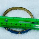 Blue Color Enamel Gold Tone Bangle Bracelet Slip on Vintage Photo 4