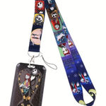 Disney Nightmare Before Christmas Jack & Sally Skellington Lanyard with Card Holder Photo 0