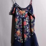 Sedu Fine Lingerie Blue Floral Slip Mini Dress Lace Fairy Whimsigoth Y2K Satin M Size M Photo 1