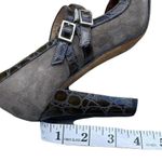 Kate Spade brown 4-inch heels suede mock-croc buckle size 6 Made in Italy Photo 6