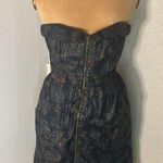 Staring At Stars Urban Outfitters Strapless Tapestry Zip Dress 4 Metallic Floral Photo 0