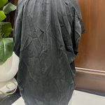 Vince  Charcoal V-Neck Silk Top leather neckline Photo 7