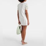 Tory Burch Silk Front T-Shirt Short Sleeve Mini Dress Beige Rabbit Field Medium Photo 1