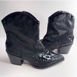 Wild Pair Western Boots Size 5 Black Embellished Cowboy Boots NEW Photo 4