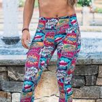 Constantly Varied Gear CVG Knockout Comic Capri Crossfit Leggings Size XL Blue Photo 0