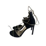Stuart Weitzman Black Gold Laceup Sandals Heels Size 7.5 Photo 7
