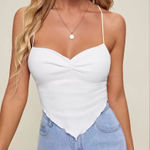 SheIn Criss Cross Tied Backless Asymmetrical Hem Cami Top, Black, Size S, EUC Photo 0