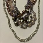 PIER 1 Long Layered Bead and Crystal Necklace Purple Photo 1