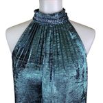 White House | Black Market White House Blue Market Metallic Halter Top 4 Pleated Glam Party Evening Photo 1