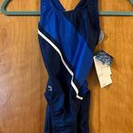 Speedo  Women's Racing Race Xtra Life Lycra Swimsuit Vintage Blue NWT Size 26 Photo 0