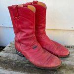 Justin Boots Vintage 80s  Red Roper Pull On Boots Mens 7D/Womens 9 Photo 0