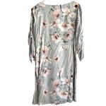 H&M sage green split tie sleeve light floral shift dress size 4 Photo 2