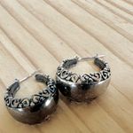 Sterling Silver Filigree Hoop Earrings Photo 1