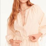 J.Crew NWT- Cotton poplin tie-sleeve button-front romper Size XXS Palest peach Photo 2