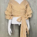 Maac London hull tie wrap shirt with puff sleeves and long wrap ribbon cotton m White Size M Photo 0