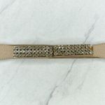 Faux Leather Rhinestone Buckle Stretch Cinch Belt Size Small S Womens Brown Photo 0