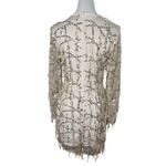 Pretty Little Thing  Gold Sequin Fringe Mesh Mini‎ Dress Nude Lined Party  US6 Photo 2