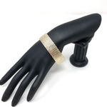 Sterling Silver /gold overlay wide diamond cut bracelet Photo 4