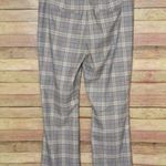 Gianni Bini Brown Plaid Straight Trousers Pant Size 12 Slit Hems Career Academia Photo 4
