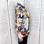 Oleg Cassini Vintage  Tropical Floral Print Silk Windbreaker Track Jacket Large Photo 2