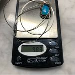 Native American Heshi Turquoise Pendant Sterling Silver Necklace VTG 16.5” Photo 6