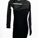 MUGLER Black Asymmetrical Mesh Mini Dress XS Photo 1