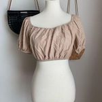 Mittoshop  Khaki Puff Crop Top, Size Medium Photo 0