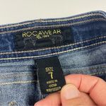 Rocawear Blue Gold Denim Jeans Y2K Vintage Size Junior 7 Photo 2